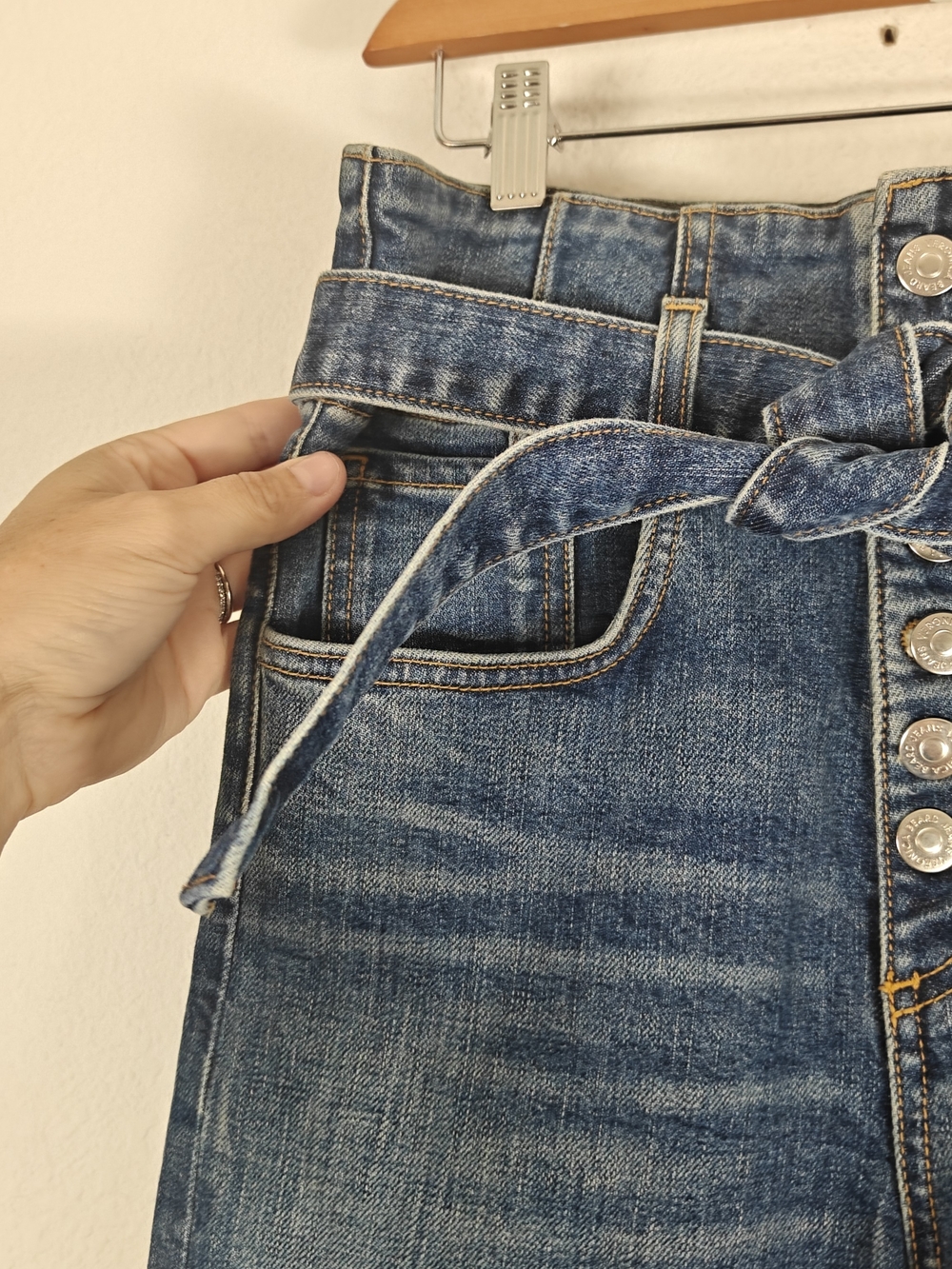 Veronica Beard Marlene Corset High Rise Button Fly Jeans | Detachable Belt Sz 27 - Picture 11 of 16